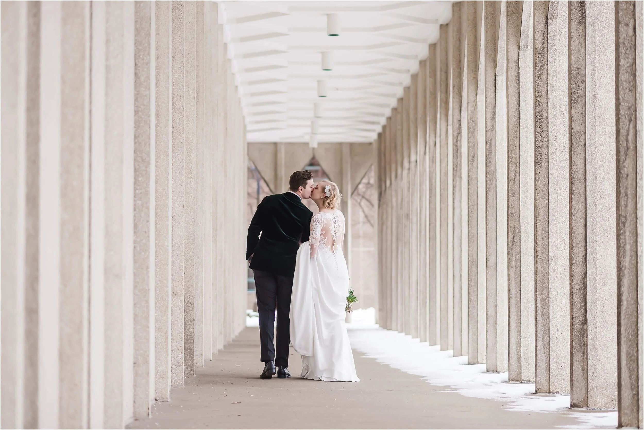 Candle-lit Winter Wedding at The Jam Handy Building | Detroit, Michigan